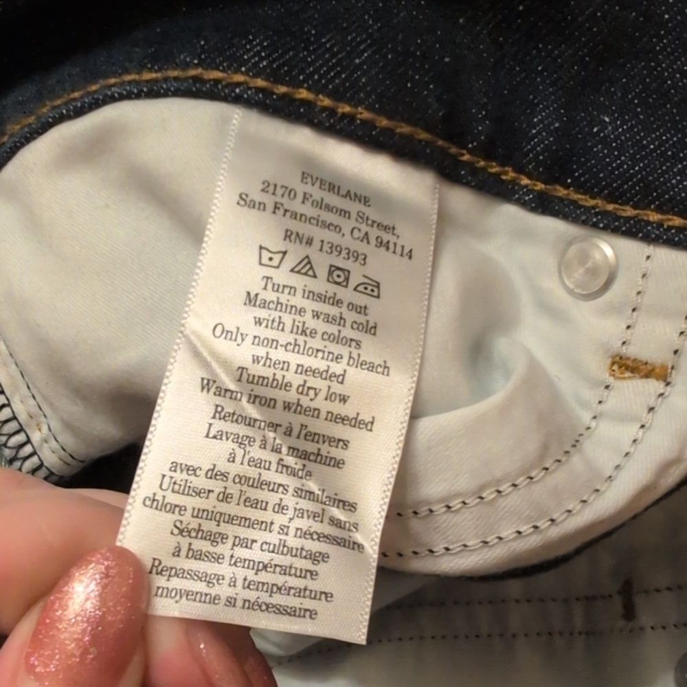 NWT Everlane The Way-high Jean Pure Blue Dark Organic Denim Straight Leg 30 - Picture 5 of 14